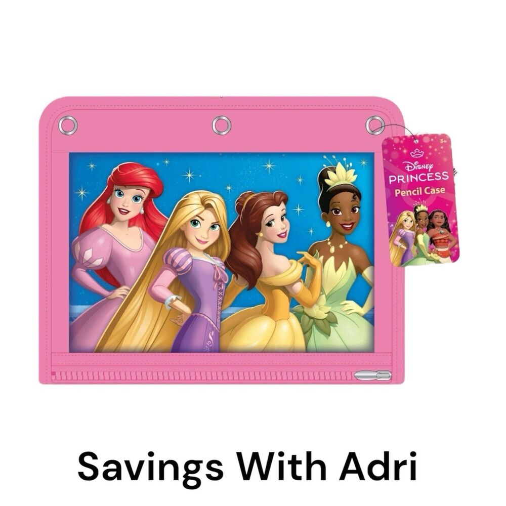 Disney Unisex Princess Binder Pouch Multicolor NWT